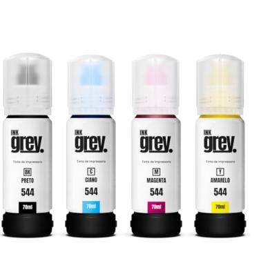 Imagem de 4x Refil Tinta Ink Grey 544 Para Epson L3150 L3250 L3110 L5190 L3210 L5290 L1250 L5590 T544