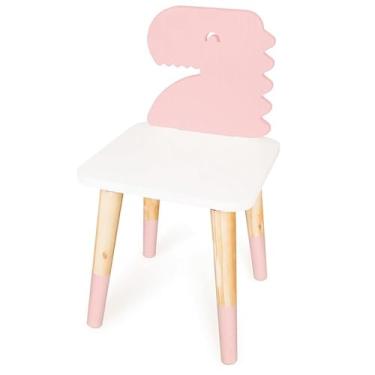 Imagem de Cadeira Infantil de Madeira Dinossauro (Rosa Bebê)