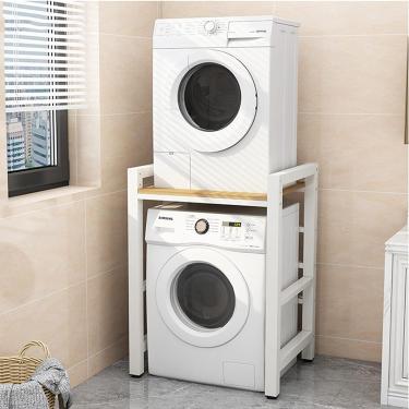 Imagem de Rack de armazenamento para máquina de lavar roupa de tambor, economia de espaço, rack de prateleira de armazenamento para máquina de lavar para lavanderia, unidade de estantes, sala de estar