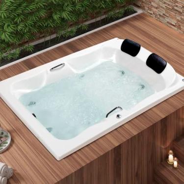 Imagem de Banheira Casal de Hidromassagem Serenade Maggiore em Gel Coat Gran Luxo com Aquecedor Astra 180cm - Branco