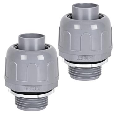 Imagem de FirmiBang Conector apertado líquido 3,17 cm – Acessórios para conduítes elétricos não metálicos, encaixe para conduítes de PVC listado pela UL (reto, pacote com 2)