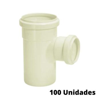 Imagem de Kit 100 Tê De Redução Esgoto 75x50mm Amanco