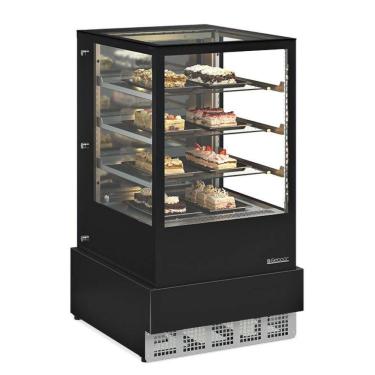 Imagem de Vitrine Refrigerada Dupla Função Conveniência Gourmet Gger070 Gelopar Balcão Preto 220v