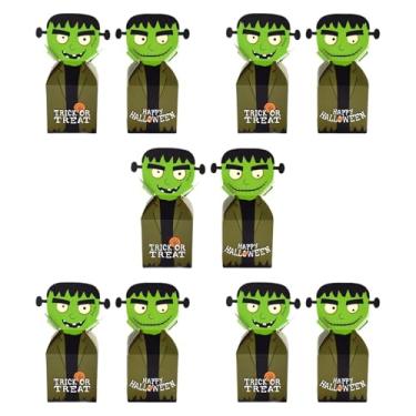 Imagem de shamjina 10 peças de caixas de doces de Halloween, caixas de presente, caixas de embalagem de presentes para lembrancinhas de festa, caixas de papelão para, Gigante Verde