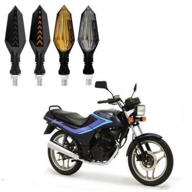 Imagem de KIT 4 Setas Sequenciais Led Universal Pisca Amarelo P43S Moto Honda CB