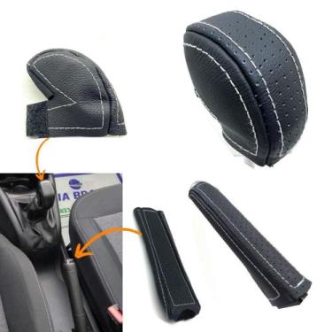 Imagem de Kit capas couro manopla câmbio manual e freio de mão C3 attraction 201