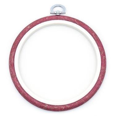 Imagem de Bastidor Flexível para Bordado Redondo Vermelho - Nurge, 13,5CM
