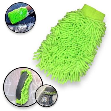 Imagem de Luva Microfibra Automotiva Para Lavar Carro Moto Caminhão Multiuso Dup