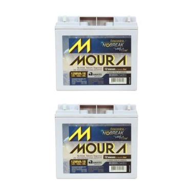 Imagem de Kit 2 Bateria Estacionária VRLA 18Ah 12V Moura Nobreak - 12MVA-18 - SU