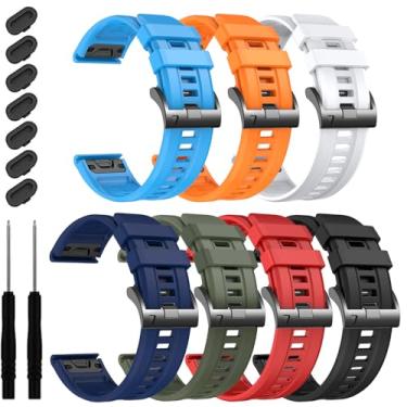 Imagem de EZMVZKU Pulseira esportiva de ajuste rápido de 22 mm para Garmin Fenix 8/8Pro de 47 mm/Fenix 7/7 Pro/6/6 Pro/5 Plus, pulseira de silicone para Forerunner 970 965 955/Approach S70/quatix 8/tactix 8 de
