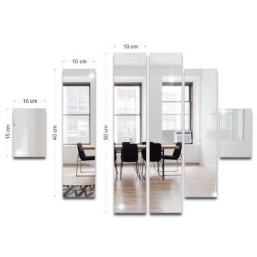 Imagem de Kit Espelho Retângulo Decorativo Em Acrílico - PAPELEPAREDE