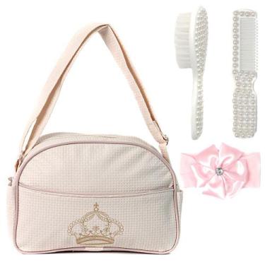 Imagem de Bolsa Maternidade Bege c Pentinho+Escovinha p Boneca Reborn - Saída Ma
