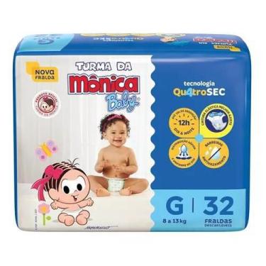 Imagem de Fralda turma da mônica baby quatrosec g/32 unidades 7 à 11kg