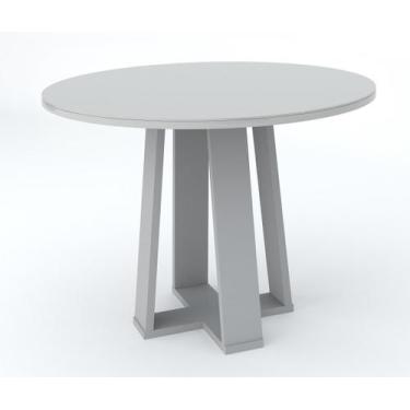 Imagem de Mesa de Jantar Redonda 4 Lugares Isabela OffWhite MDF 100x100 - New Ce
