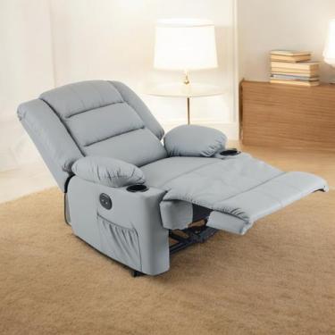 Imagem de Poltrona Do Papai Reclinável Motorizada e Entrada USB Cor Premium Cinz