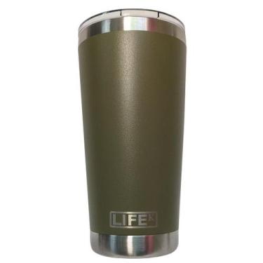 Imagem de Copo Térmico De Bebida Aço Inox Cerveja 591ml Verde Militar - LifeK