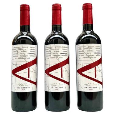 Imagem de Vinho Vik A Carmenere Chileno  Kit Com 3 Garrafas  Oferta - Viña Vik
