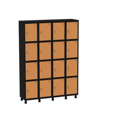 Imagem de Armário Guarda Volume Locker Roupeiro 16 Portas Aço Grf 504/16 - Pandi