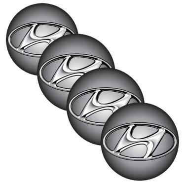 Imagem de Kit Emblema Calota Resinado 4 Unidades Hyundai 48Mm Degrade