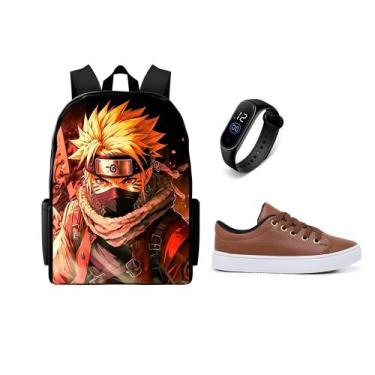 Imagem de Mochila Infantil Lançamento Estampada Mais Tênis Casual E Relógio Digi