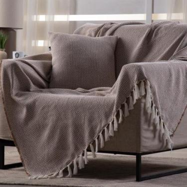Imagem de Manta Decorativa Para Sofá Boho Hebrom Marrom Claro - FASTLAR, 140x250