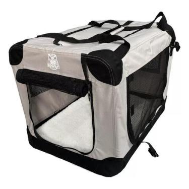 Imagem de Casinha De Transporte Pet Dobrável Dogfly Carry On 2xg Cinza Claro