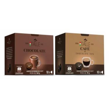Imagem de Cápsulas Dolce Gusto Chocolate E Cacau 70% Café Italle 20 Und