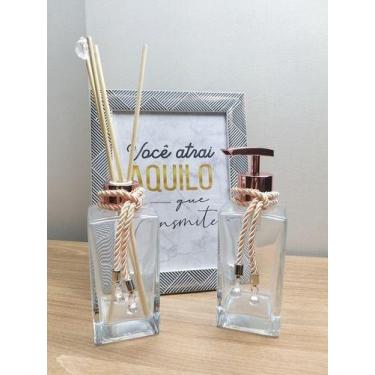 Imagem de Kit Banheiro Porta Sabonete Líquido  Difusor Aromatizador-Jogo Para Ba