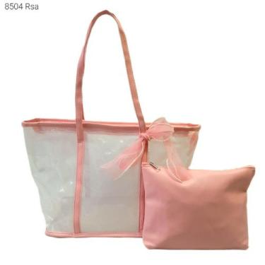 Imagem de Bolsa Feminina Sacola Transparente com Organizador / Necessaire e Lenç