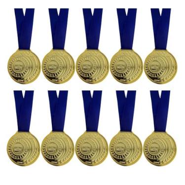 Imagem de Kit 10 Medalhas Honra ao Mérito Ouro Prata Bronze 4,3cm Aço - CRESPAR,