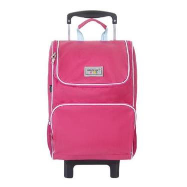 Imagem de Mala escolar Infantil Menina G c/rodinhas - Rosa e azul - DERMIWIL