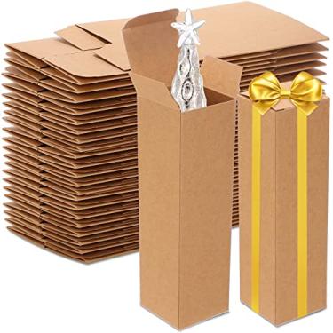 Imagem de Sabary 50 Pcs Small Kraft Paperboard Gift Box 2 in x 2 in x 7 in Rectangular Brown Kraft Boxes Small Cardboard Boxes for Shipping, Packaging, Gift Wrapping, Party Favors, Easy to Assemble