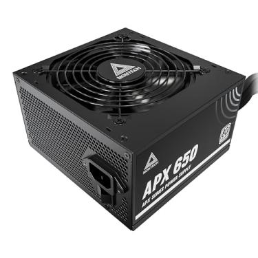 Imagem de MONTECH Fonte de alimentação não modular APX 650W-80 Plus WHITE Certified-Intel ATX12V-DC-to-DC Converter Technology- Design de cabo plano para melhorar a eficiência térmica - Ventilador de 120 mm -