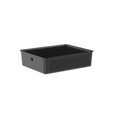 Imagem de Cesto Organizador com Tampa 8,2 Litros Flow 34 X 27 X 9 - OU, Preto