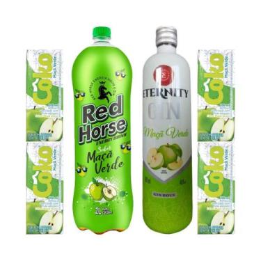 Imagem de Gin Eternity 900ml + Red Horse 2L + 4 Coko - Maça Verde