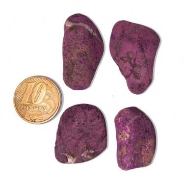 Imagem de Kit 4 Purpurita Rolada Pedra 20 a 35mm Natural Colecionador - Cristais