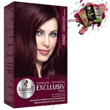 Imagem de Tonalizante 5562 Haskell Excllusiv Tom Castanho Claro Vermelho Violeta