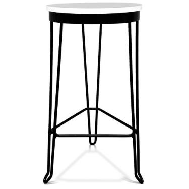 Imagem de Banqueta Banco Guatemala Estilo Industrial - Preto/ Branco - Genus Móv