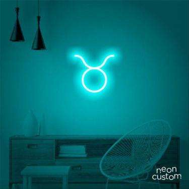 Imagem de luminaria letreiro Neon Led Signo Touro 50x55 luminoso decoração p/ se