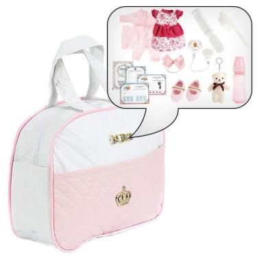 Imagem de Bolsa Maternidade 19 Itens Rosa/Branco Feminino Barato - Love