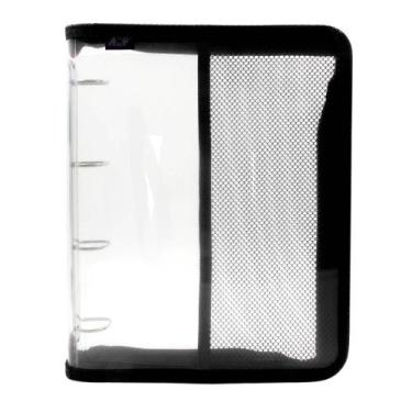 Imagem de Pasta Fichário Universitário Acp Cristal com Zíper 1142, Preto