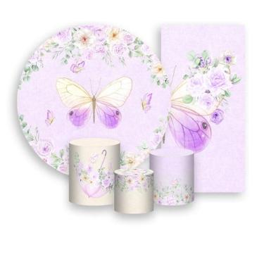Imagem de Kit Painel De Festa + Trio Capa Cilindro + Faixa Veste Fácil - Borbole
