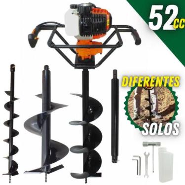 Imagem de KIT Perfurador de Solo Vulcan VPS520 2,5CV com Broca 80x20cm + Broca 8
