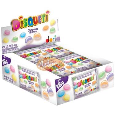 Imagem de Confeito de chocolate disqueti 24pcx18g dori, CHOCOLATE BRANCO