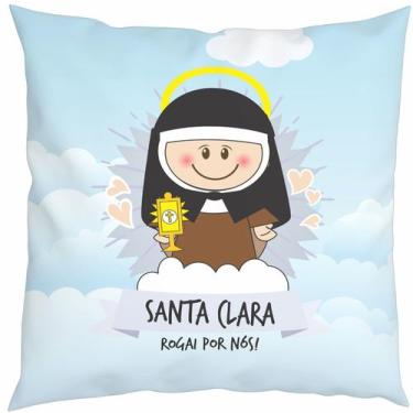 Imagem de Almofada Com Enchimento Oração Santinhos Santa Clara de Assis - Fabrik