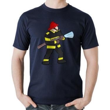 Imagem de Camiseta Algodão Bombeiro - Foca na Moda, Marinho, G