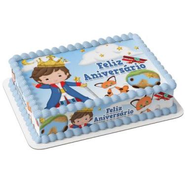 Imagem de Papel arroz e faixa para bolo pequeno príncipe feliz aniversário - Cat