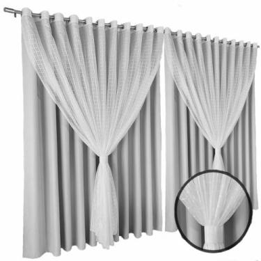 Imagem de cortina blackout quarto corta luz 6,00 x 2,40 Miami cinza - Bravin Cor