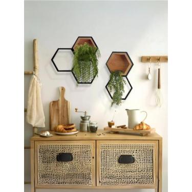 Imagem de Colmeia Flux Organizadora 5 Hexágonos - Casa Quentinha, MDF Nogal Sevi