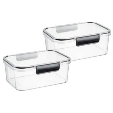 Imagem de Kit Jogo 2 Potes Herméticos Organizadores De Alimentos 2,1Lt - Ditoy